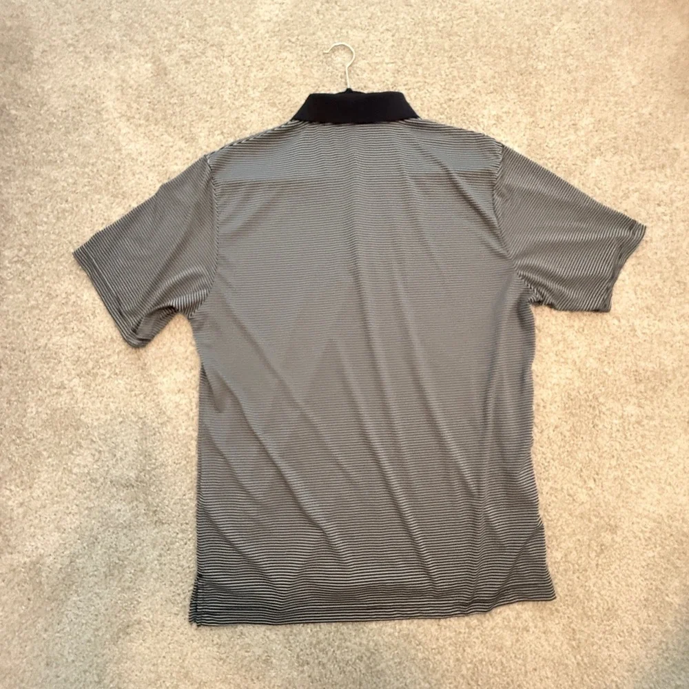 Grand Slam Performance Polo Shirt‎ Mens Large Black White Striped Golf